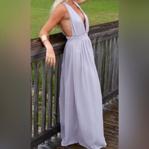 White House Black Market Soft Lilac Maxi Dress